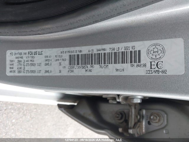 Aukcja sprzedaży 2019 Ram 1500 Rebel, vin: 1C6SRFLT1KN790574, numer aukcji: 12704123