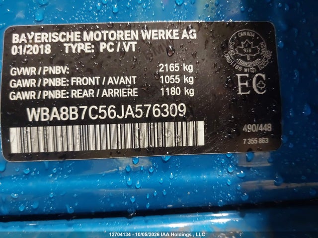 WBA8B7C56JA576309 BMW 340 XI