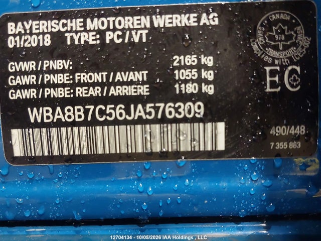 WBA8B7C56JA576309 BMW 340 XI