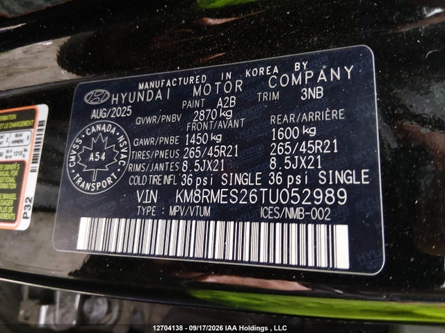 Hyundai Palisade 2026 KM8RMES26TU052989 Image 9