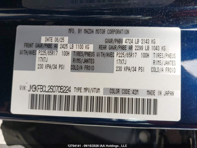 Mazda Cx-5 Preferred 2025 JM3KFBCL2S0705224 Image 19