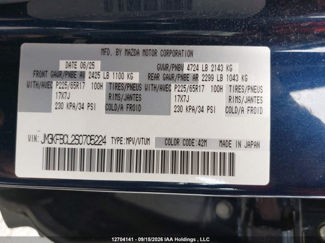 Mazda Cx-5 Preferred 2025 JM3KFBCL2S0705224 Image 9
