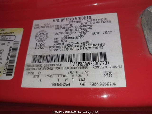 Ford Mustang V6 2015 1FA6P8AM9F5307237 Image 19
