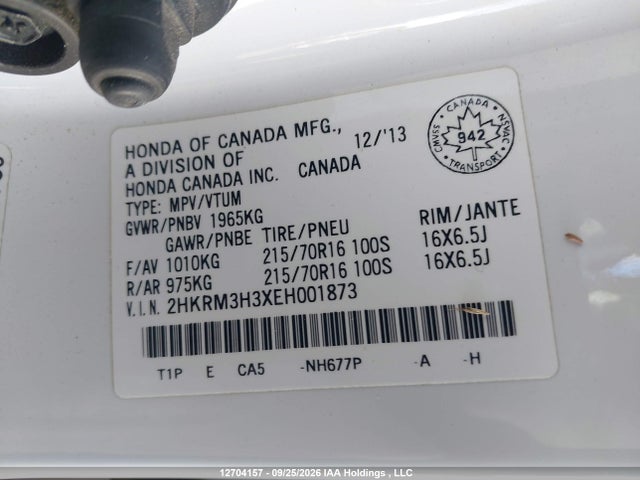 Honda CR-V LX 2014 2HKRM3H3XEH001873 Image 9
