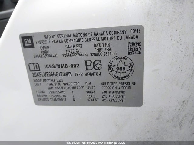 GMC Terrain Slt 2017 2GKFLUE36H6170883 Image 18