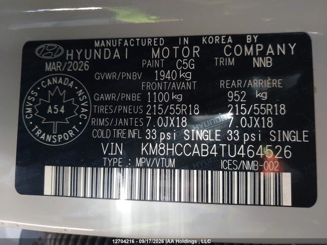KM8HCCAB4TU464526 Hyundai Kona Preferred-trend
