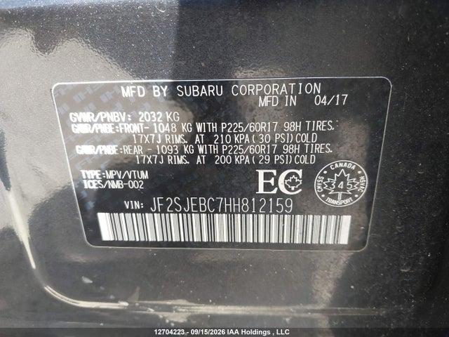 JF2SJEBC7HH812159 Subaru Forester 2.5i