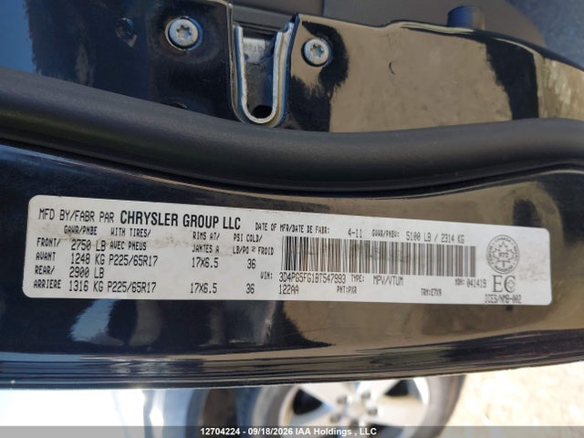 Продажа на аукционе авто 2011 Dodge Journey Sxt, vin: 3D4PG5FG1BT547993, номер лота: 12704224