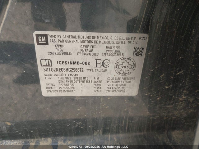 GMC Sierra 1500 Slt 2017 3GTU2NEC6HG296872 Image 18