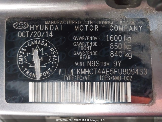 Hyundai ACCENT GL 2015 KMHCT4AE5FU809433 Image 20