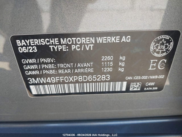 Продаж на аукціоні авто 2023 Bmw M340i Xdrive, vin: 3MW49FF0XP8D65283, номер лоту: 12704336