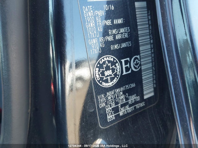 Aukcja sprzedaży 2017 Nissan Juke Nismo/sl/sv, vin: JN8AF5MV4HT751266, numer aukcji: 12704344