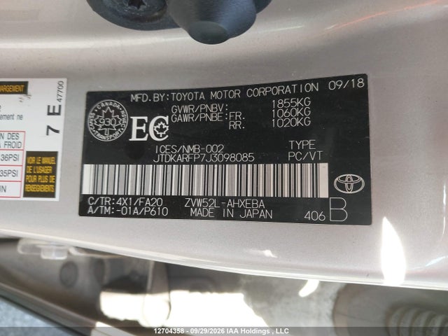 Toyota Prius Prime Upgrade 2018 JTDKARFP7J3098085 Image 18