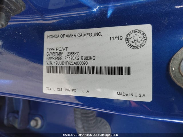 Продаж на аукціоні авто 2020 Acura Tlx Tech A-spec, vin: 19UUB1F62LA800893, номер лоту: 12704372
