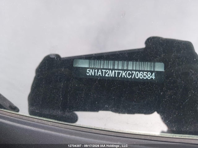 12704387 :رقم المزاد ، 5N1AT2MT7KC706584 vin ، 2019 Nissan Rogue S/sl/sv مزاد بيع