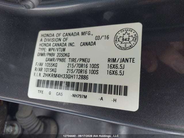 Honda CR-V 2016 2HKRM4H33GH112886 Image 19