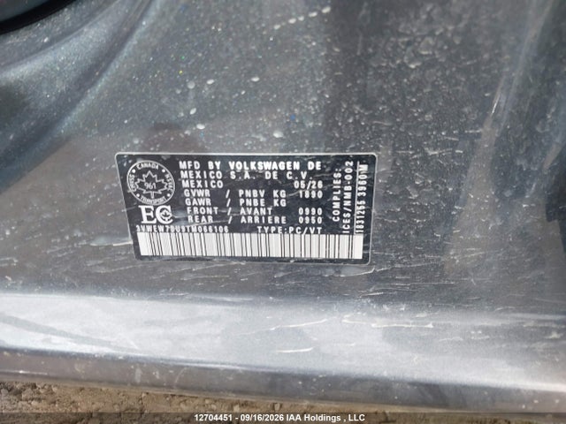 12704451 :رقم المزاد ، 3VWEW7BU9TM066106 vin ، 2026 Volkswagen Jetta Comfortline مزاد بيع
