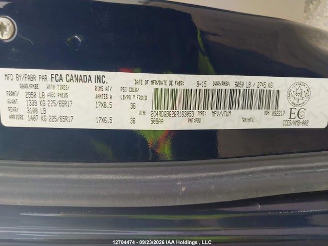 Dodge Grand Caravan Se 2016 2C4RDGBG2GR163053 Image 9