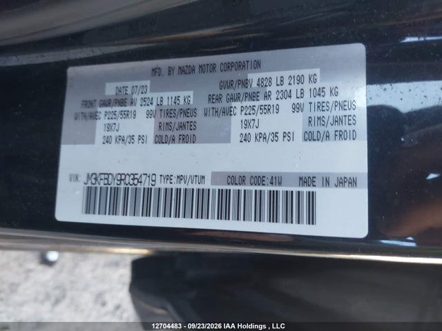 Aukcja sprzedaży 2024 Mazda Cx-5 Sport Design, vin: JM3KFBDY9R0354719, numer aukcji: 12704483