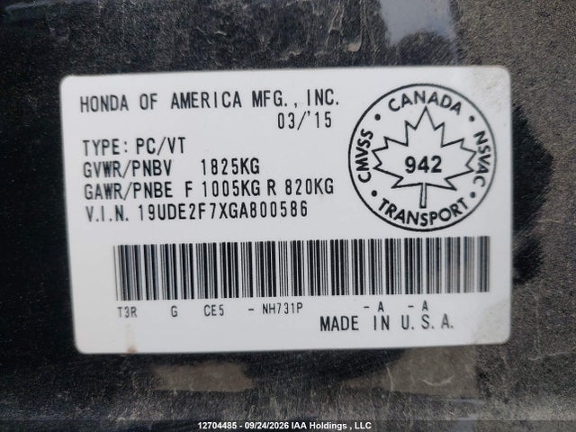 12704485 :رقم المزاد ، 19UDE2F7XGA800586 vin ، 2016 Acura Ilx Premium Package/tech Package مزاد بيع