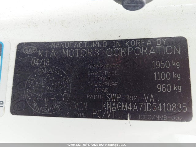Продажа на аукционе авто 2013 Kia Optima, vin: KNAGM4A71D5410835, номер лота: 12704523