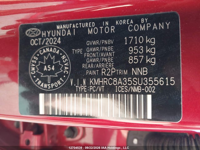 Hyundai Venue Sel/limited 2025 KMHRC8A35SU355615 Image 9