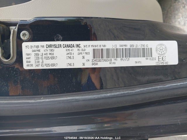 2013 Dodge Grand Caravan მანქანა იყიდება აუქციონზე, vin: 2C4RDGBG7DR665438, აუქციონის ნომერი: 12704544