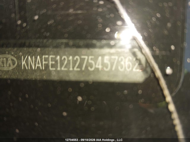 12704553 :رقم المزاد ، KNAFE121275457362 vin ، 2007 Kia Spectra Lx/lx Convenience/lx Premium مزاد بيع