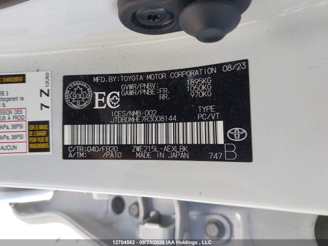 Toyota Corolla 2024 JTDBDMHE7R3008144 Image 9