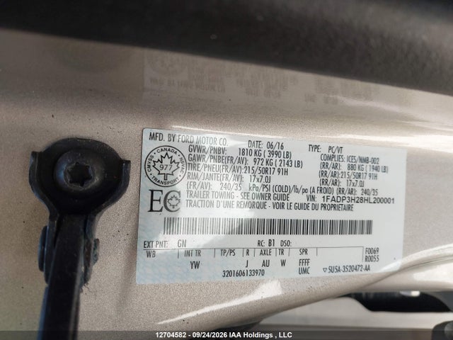 2017 Ford Focus მანქანა იყიდება აუქციონზე, vin: 1FADP3H28HL200001, აუქციონის ნომერი: 12704582