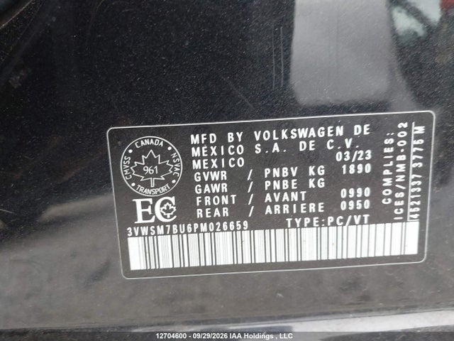 Aukcja sprzedaży 2023 Volkswagen Jetta, vin: 3VWSM7BU6PM026659, numer aukcji: 12704600