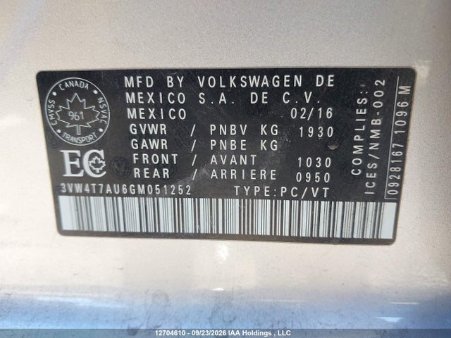 3VW4T7AU6GM051252 Volkswagen Golf Gti 5-door Autobahn