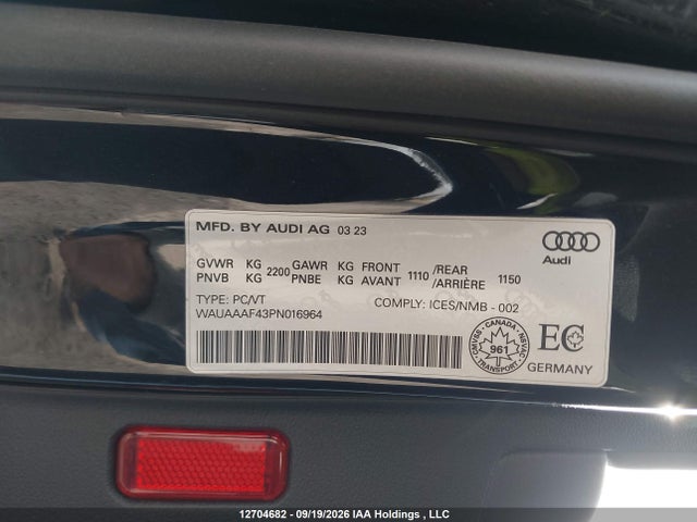 Продажа на аукционе авто 2023 Audi A4 Komfort 45, vin: WAUAAAF43PN016964, номер лота: 12704682