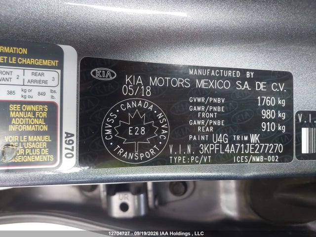 KIA Forte Lx/lx+ 2018 3KPFL4A71JE277270 Image 9