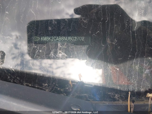 12704771 :رقم المزاد ، KM8K2CAB8NU802702 vin ، 2022 Hyundai Kona Sel/se مزاد بيع