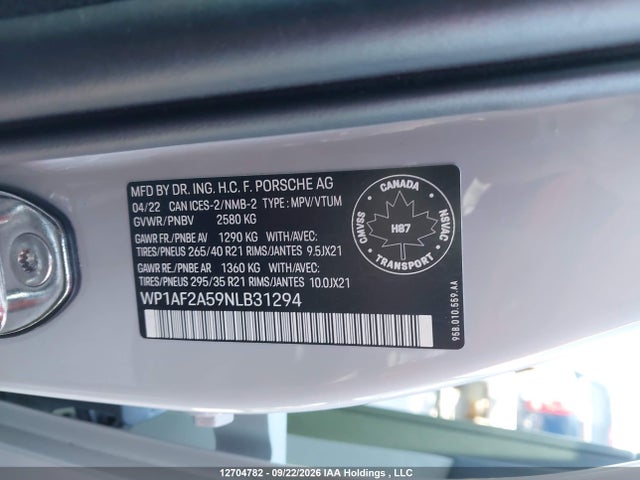 Porsche Macan Gts 2022 WP1AF2A59NLB31294 Image 9