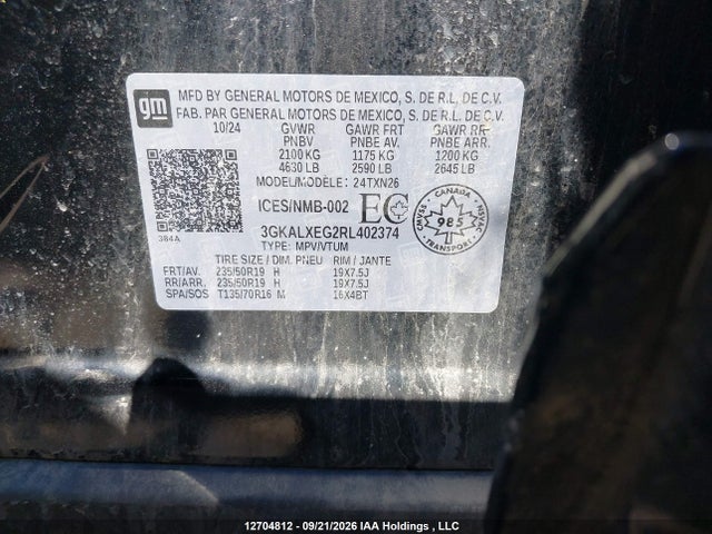 12704812 :رقم المزاد ، 3GKALXEG2RL402374 vin ، 2024 Gmc Terrain Denali مزاد بيع