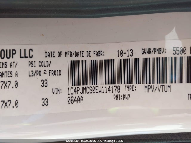 Aukcja sprzedaży 2014 Jeep Cherokee North, vin: 1C4PJMCS0EW114178, numer aukcji: 12704830