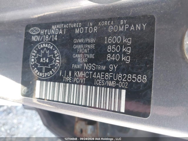 Продажа на аукционе авто 2015 Hyundai Accent Se, vin: KMHCT4AE8FU828588, номер лота: 12704848