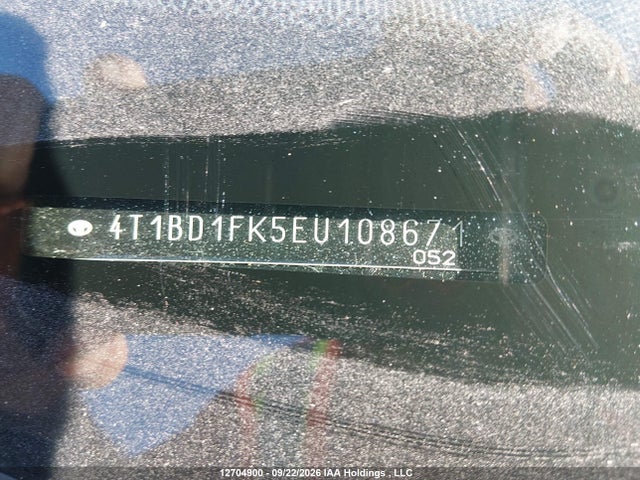 2014 Toyota Camry Hybrid Xle მანქანა იყიდება აუქციონზე, vin: 4T1BD1FK5EU108671, აუქციონის ნომერი: 12704900