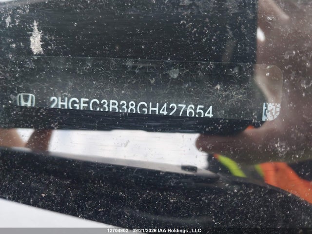 12704902 :رقم المزاد ، 2HGFC3B38GH427654 vin ، 2016 Honda Civic Ex مزاد بيع