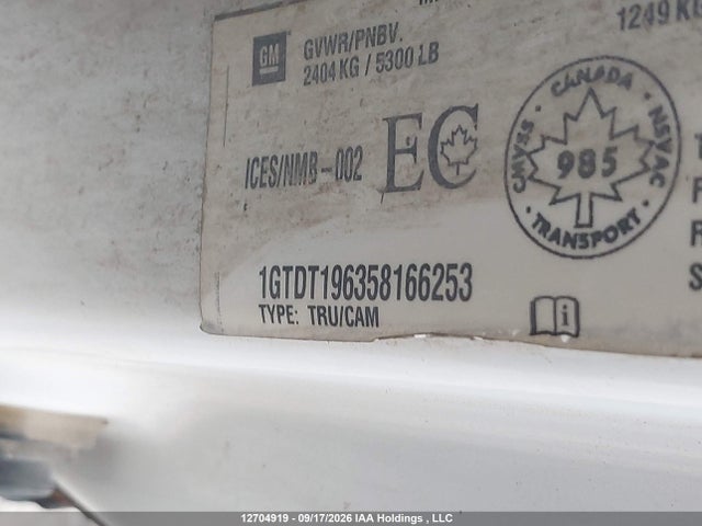 12704919 :رقم المزاد ، 1GTDT196358166253 vin ، 2005 Gmc Canyon مزاد بيع