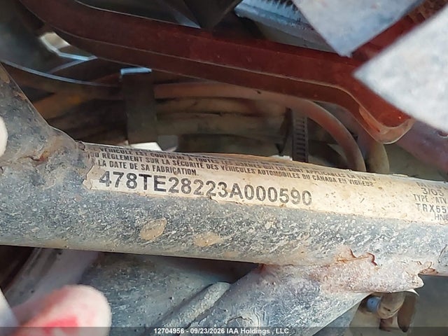 Aukcja sprzedaży 2003 Honda Trx650 Fa, vin: 478TE28223A000590, numer aukcji: 12704956