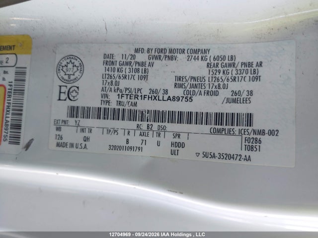 1FTER1FHXLLA89755 Ford Ranger Xl/xlt/lariat