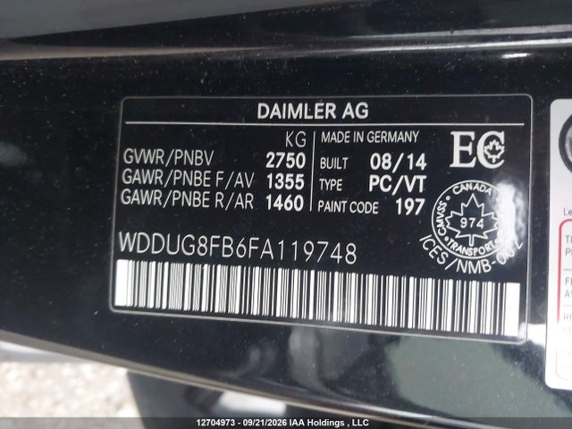 12704973 :رقم المزاد ، WDDUG8FB6FA119748 vin ، 2015 Mercedes-benz S550 مزاد بيع