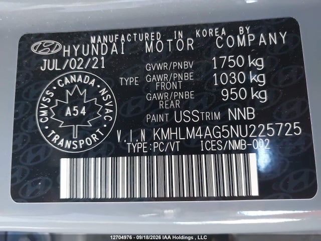 Продаж на аукціоні авто 2022 Hyundai Elantra Preferred Ivt With Sun And Tech Package, vin: KMHLM4AG5NU225725, номер лоту: 12704976