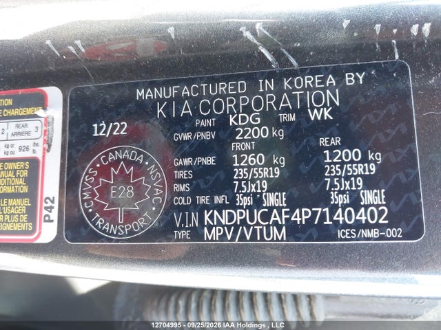Продаж на аукціоні авто 2023 Kia Sportage Lx/x-line, vin: KNDPUCAF4P7140402, номер лоту: 12704995