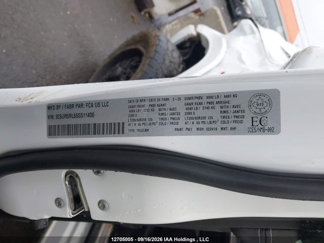 2025 Ram 2500 Limited მანქანა იყიდება აუქციონზე, vin: 3C6UR5RL6SG511400, აუქციონის ნომერი: 12705005