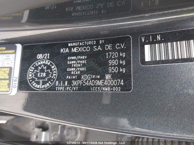 Продаж на аукціоні авто 2021 Kia Forte Ex/ex Premium/ex+, vin: 3KPF54AD9ME400074, номер лоту: 12705013
