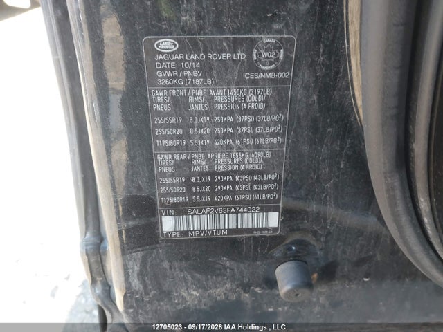 Продаж на аукціоні авто 2015 Land Rover Lr4 Hse, vin: SALAF2V63FA744022, номер лоту: 12705023